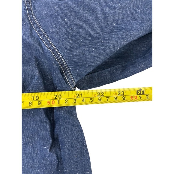 Bit Bridle Jean Shirt‎ Blue Denim Womens Size L Long Sleeve Collared Cotton - Picture 6 of 8